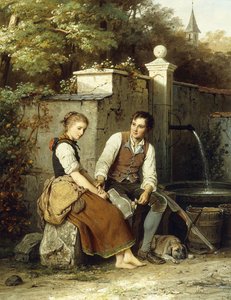 井戸で、1872 作： Johann Georg Meyer von Bremen