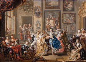 宮殿でのダンスシーン、1730年頃（銅に油彩） 作： Johann Georg Platzer
