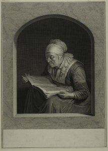 ラ・リズーズ（朗読する女性） 作： Johann Georg Wille