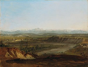 ツークシュピッツェを望むレヒタール 作： Johann Georg von Dillis