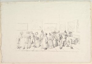 1831年に開催された展覧会での大衆の様子。