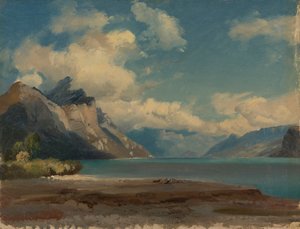 スイス、ヴェーゼン・アム・ヴァレンゼーにて 作： Johann Gottfried Steffan