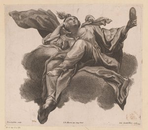 鏡を手にしたプルデンシア 作： Johann Gottfried Thelott