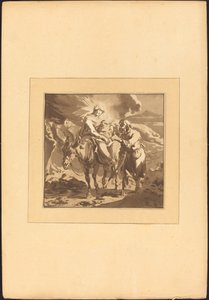 エジプトへの逃避 作： Johann Gottlieb Prestel after Nicolaes Pietersz Berchem
