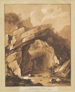 ザルツブルク近郊のハイルブルンの洞窟の眺め 作： Johann Gottlieb Prestel, after Schellinger