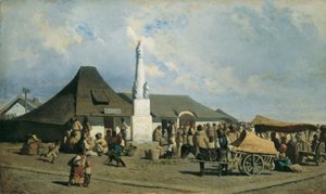 ソルノクの市場広場 作： Johann Gualbert Raffalt
