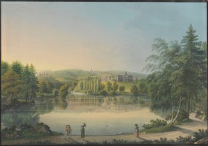 1820年頃、カッセル近くのヴィルヘルムスヘーエ城。 作： Johann Heinrich Bleuler