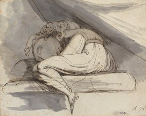 座っている女性 作： Johann Heinrich Füssli
