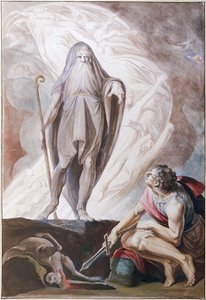 オデュッセウスに未来を予言するテイレシアス 作： Johann Heinrich Füssli