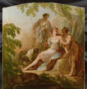 狩りの後休むダイアナ 作： Johann Heinrich Keller