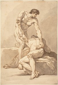 二人の裸の男 作： Johann Heinrich Lips