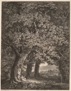 羊飼いのペアを持つイタリアの風景 作： Johann Heinrich Meyer