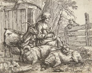 糸車 作： Johann Heinrich Roos