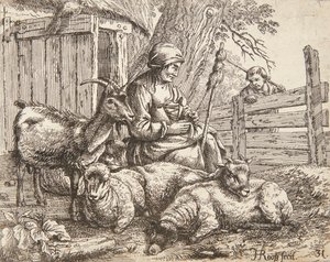 糸車 作： Johann Heinrich Roos