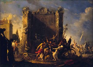 サビニの女性のレイプ、1630-1640。 作： Johann Heinrich Schoenfeld