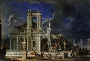 ペリシテ人を打つサムソン、1633-34年頃 作： Johann Heinrich Schönfeld