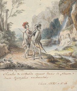 アルミーダのニンフの誘惑に耐えるカルロとウバルド（『トルカート...』より） 1782年 作： Johann Heinrich Tischbein