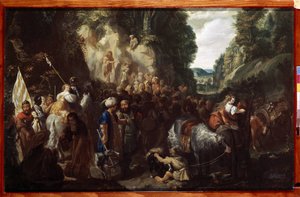 ""La preaching de saint Jean Baptiste"" (Saint John The Baptist Preaching) Johann Hulsman 作 (17 世紀) 1635 エルミタージュ美術館、サンクトペテルブルク 作： Johann Hulsman