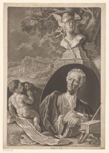 80歳のヨアヒム・フランツ・バイヒの肖像 作： Johann Jacob Haid