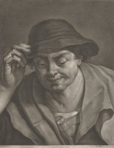 帽子をかぶった男 作： Johann Jacobus Haid