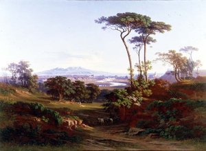 ローマの風景」（油彩・キャンバス） 作： Johann Jakob Frey