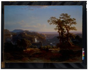 アニエネの滝とチボリの眺め 作： Johann Jakob Frey