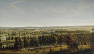 ガッチナから宮殿公園を望む。 1790年代 作： Johann Jakob Mettenleiter
