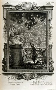 ロトの妻が塩の柱に変わる 作： Johann Jakob Scheuchzer