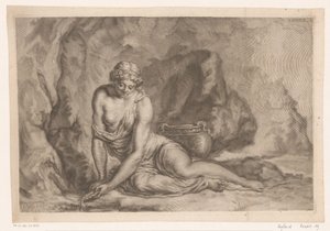 貝殻で水をすくうヴィーナス 貝殻で水をすくうラトーナ 作： Johann Jakob Thurneysen (I)