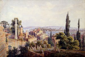 コンスタンティノープルと金閣寺の眺め」1835年 作： Johann Jakob Wolfensberger