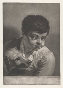 少年と犬の肖像 作： Johann Lorenz Haid
