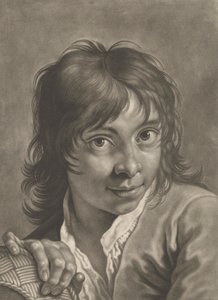 バスケットを持つ少年の肖像