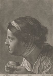 果物を保持している女性の肖像画 作： Johann Lorenz Haid