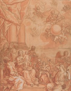聖母子と聖人・天使、天空の父なる神 18世紀中頃 作： Johann Lorenz Haid