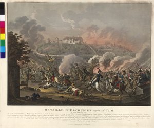 1805年10月14日のエルチンゲンの戦い（エッチング、アクアチント） 作： Johann Lorenz Rugendas