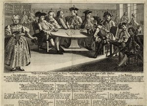 カフェでの戦争に参加した 7 か国間の会話、1757 年 作： Johann Lorenz Rugendas the Elder
