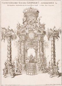 1705年、ウィーンのアウグスティヌス教会にある皇帝レオポルド1世の喪の足場 作： Johann Lucas von Hildebrandt