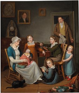 ジョンルイスクリンメルとスザンナクリンメルとその子供たちの自画像、1809-10 作： Johann Ludwig Krimmel