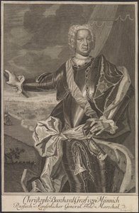 ブルクハルト・クリストフ・フォン・ミュンニッヒ伯爵の肖像 1683-1767年 作： Johann Martin Bernigeroth