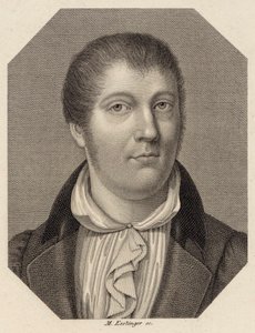 ヴァイオリン奏者で作曲家のルイ・シュポアの肖像、1784～1859年、1820年。 作： Johann Martin Esslinger
