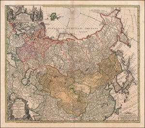1739年、ヨハン・マティアス・ハーゼによるロシアと韃靼の地図 作： ヨハン・マティアスうさぎ