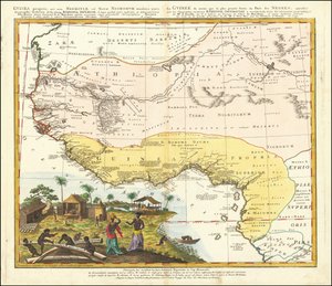 ヨハン・マティアス・ハーゼによる1743年の西アフリカ地図 作： ヨハン・マティアスうさぎ