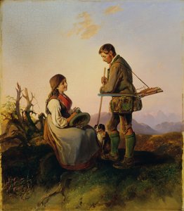 ハンターと少女 作： Johann Matthias Ranftl