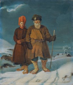 ロシアの農民夫婦 作： Johann Matthias Ranftl