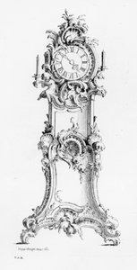 ロングケース時計のデザイン、1750年頃 作： Johann Michael Hoppenhaupt