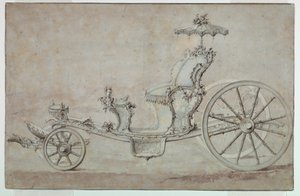 図面、カブリオレのデザイン、1750年以前 作： ヨハン・マイケル・ホッペンハウプトII