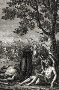 7月2日のゴルハイムの戦いでのナッソーのアドルフの死 作： Johann Michael Mettenleiter