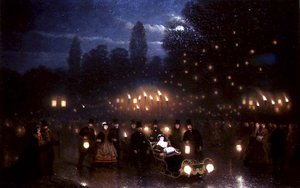ブーローニュの森でスケートをするナポレオン3世とウージェニー皇后 作： Johann Mongels Culverhouse