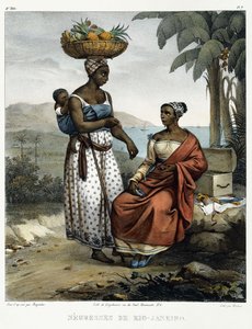 「ブラジルへの美しい航海」より、リオジャネイロの黒人女性 作： Johann Moritz (after) Rugendas