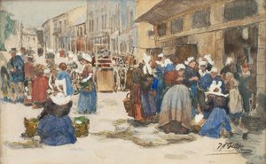 コンカルノーの市場 作： Johann Nepomuk Geller